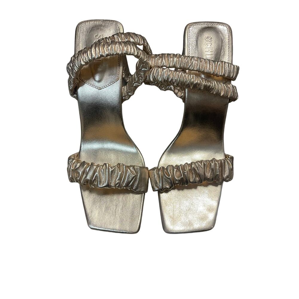 SCHUTZ LIRAH NAPPA LEATHER SANDAL GOLD WOMEN'S SIZE 9.5